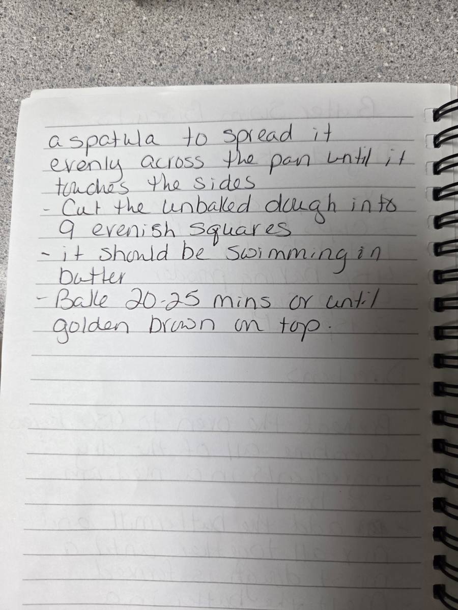Becky's handwritten Easy Butter Swim Biscuits recipe — notebook page 2