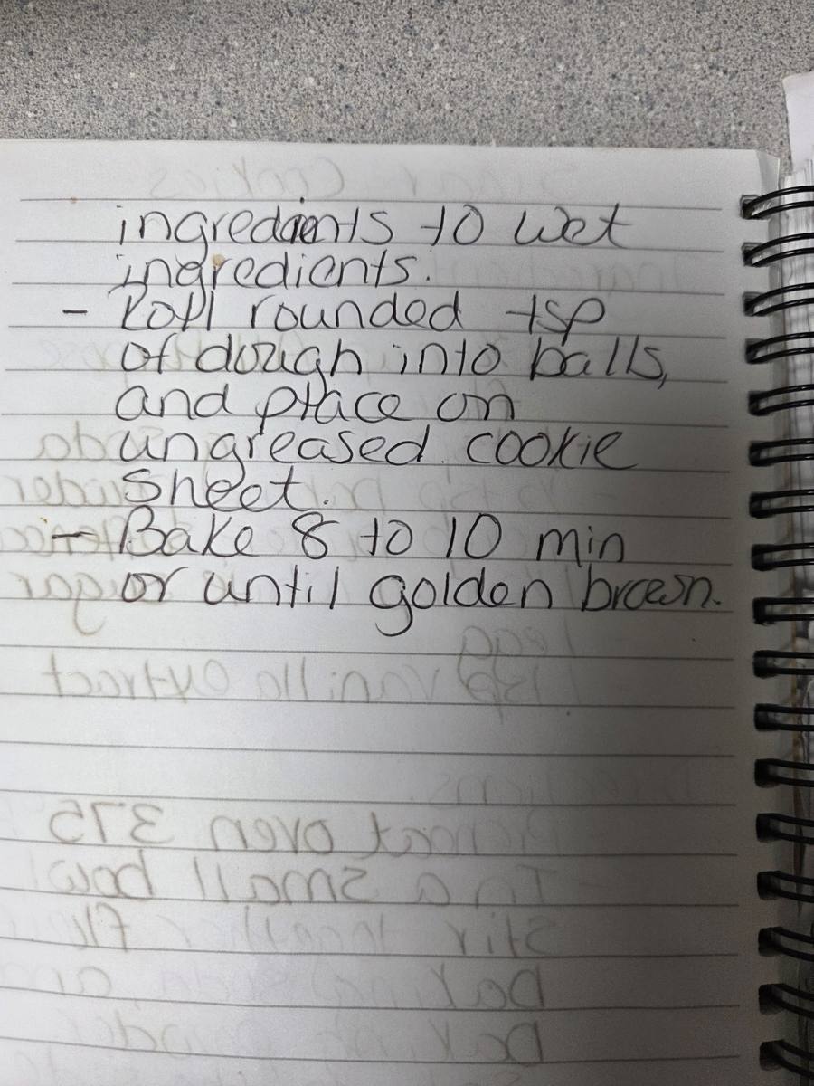 Becky's handwritten Homemade Sugar Cookies recipe — notebook page 2