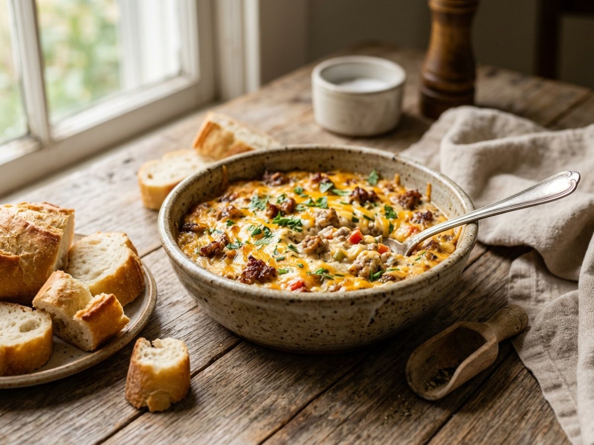 French Bread Sausage Dip