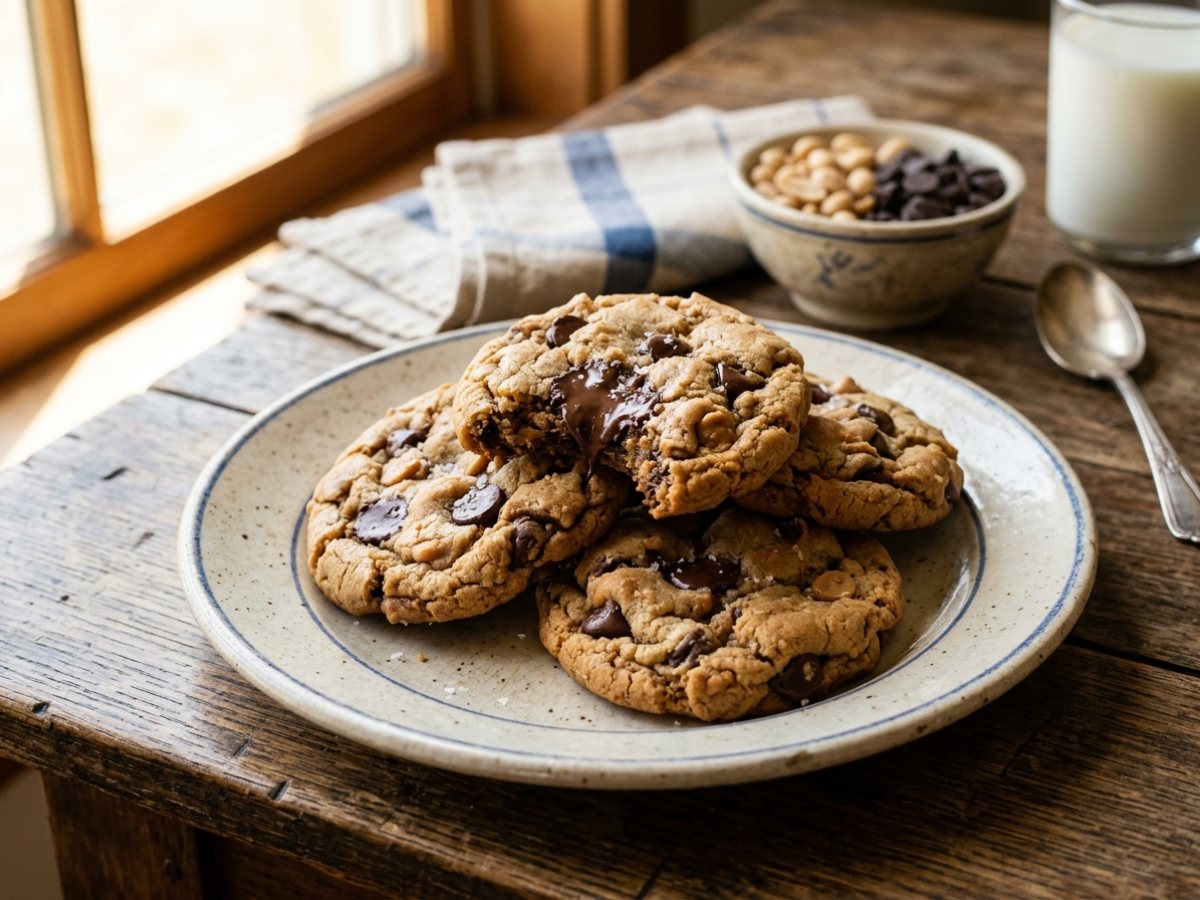 Homemade Peanut Butter and Chocolate Chip Cookies
