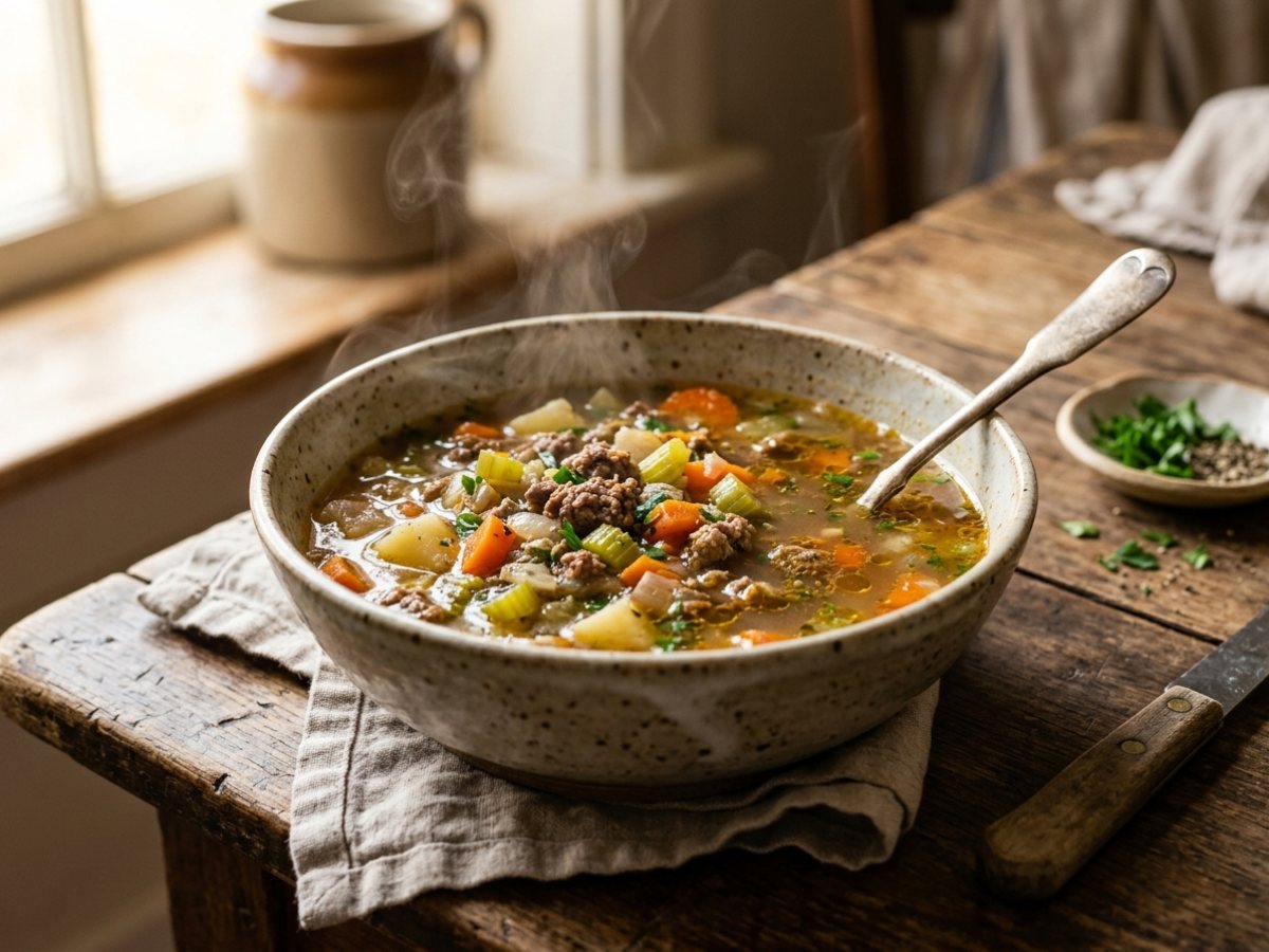 Slow Cooker Beef and Veggie Soup