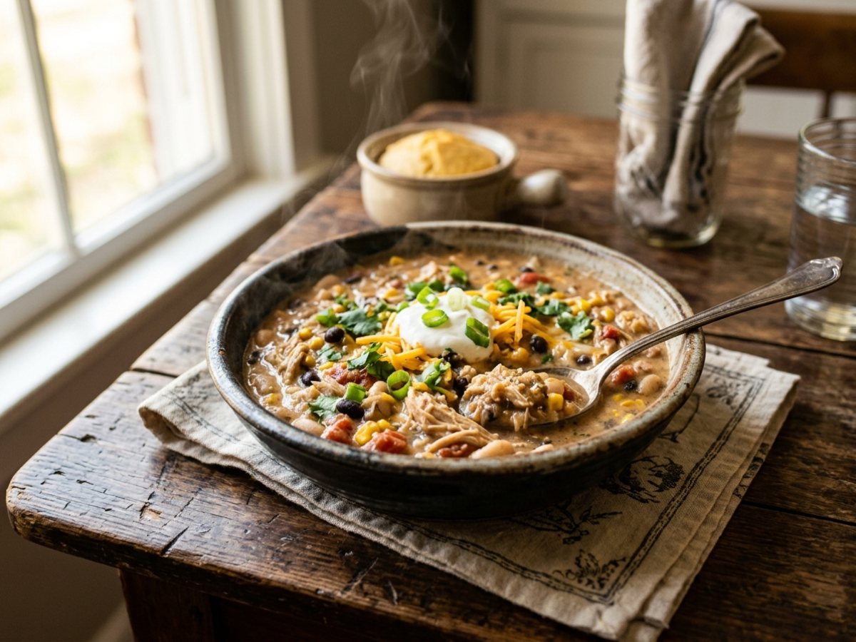 Slow Cooker Cream Cheese Chicken Chili
